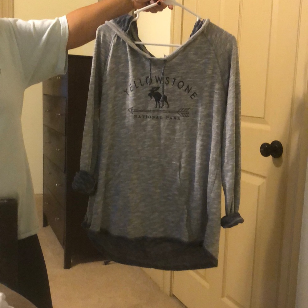 blue sweatshirt